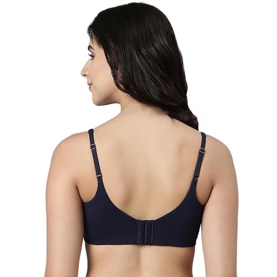 Enamor Women's Cotton Blend Non-Wired Everyday T-Shirt Bra – Padded, Full Coverage, Ultra-Soft, Breathable Bamboo Fabric, Pinch-Free